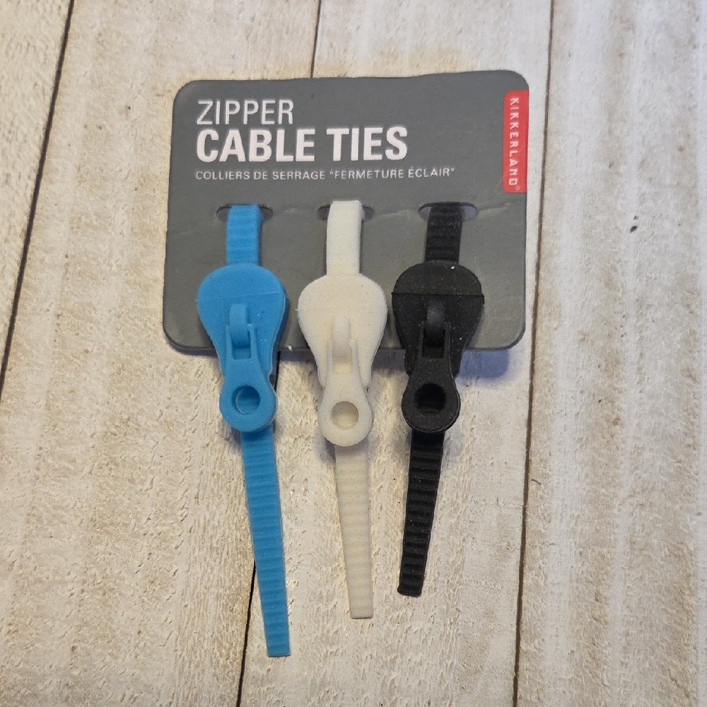 NWT Kikkerland Zipper Cable Ties